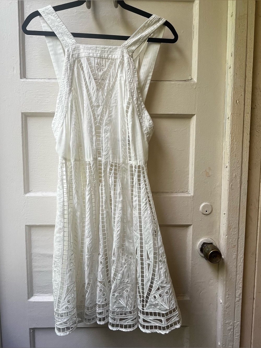 Magali Pascal Tangier Eyelet Mini Dress Sz S White Boho Country Wedding Barn